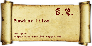 Bundusz Milos névjegykártya